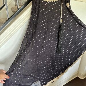 Lehenga Choli/Skirt in Black and Gold + Dupatta/Shawl